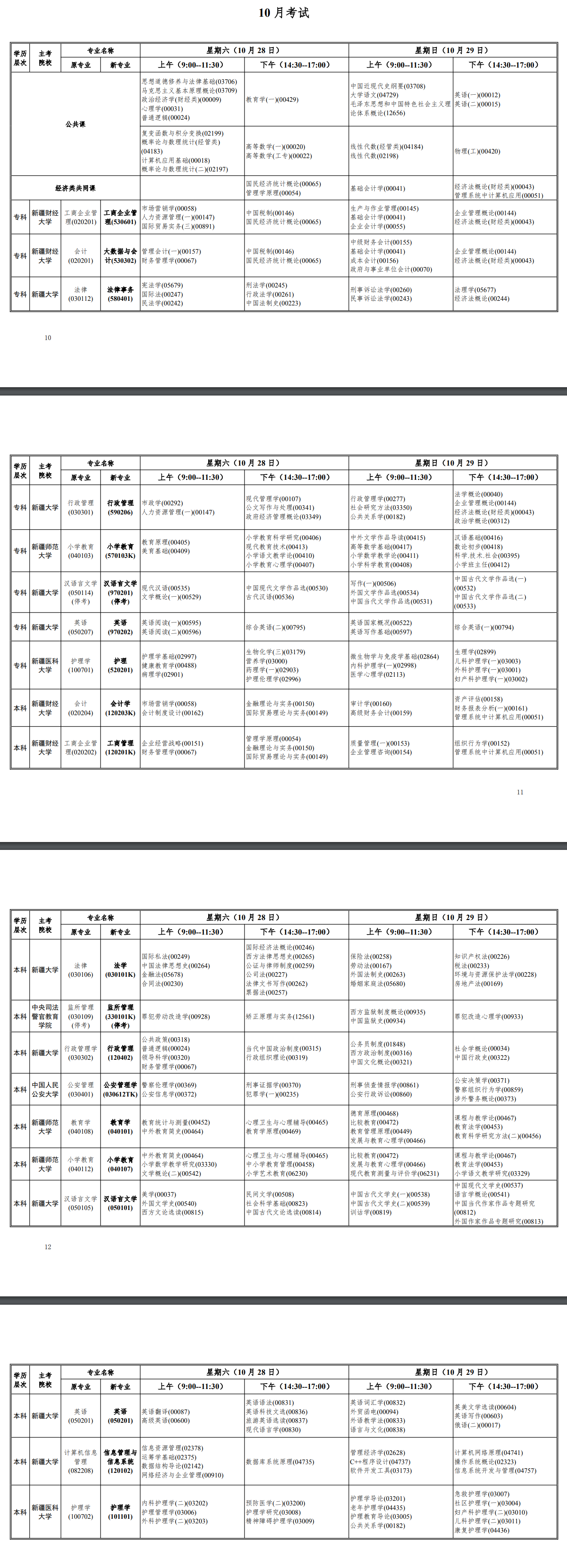 新疆2023 年全國高等教育自學考試報考簡章