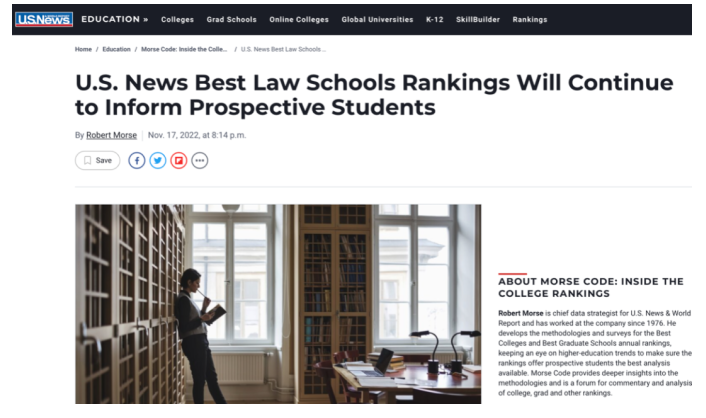 哪些院校要退出US News排名？6所世界名校法學(xué)院官宣退出US News排名